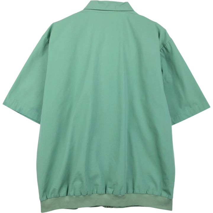 John Blair Collared Short-Sleeve Shirt Jacket, Men's Size XL (approx.) polyester green type Vintage Second Hand