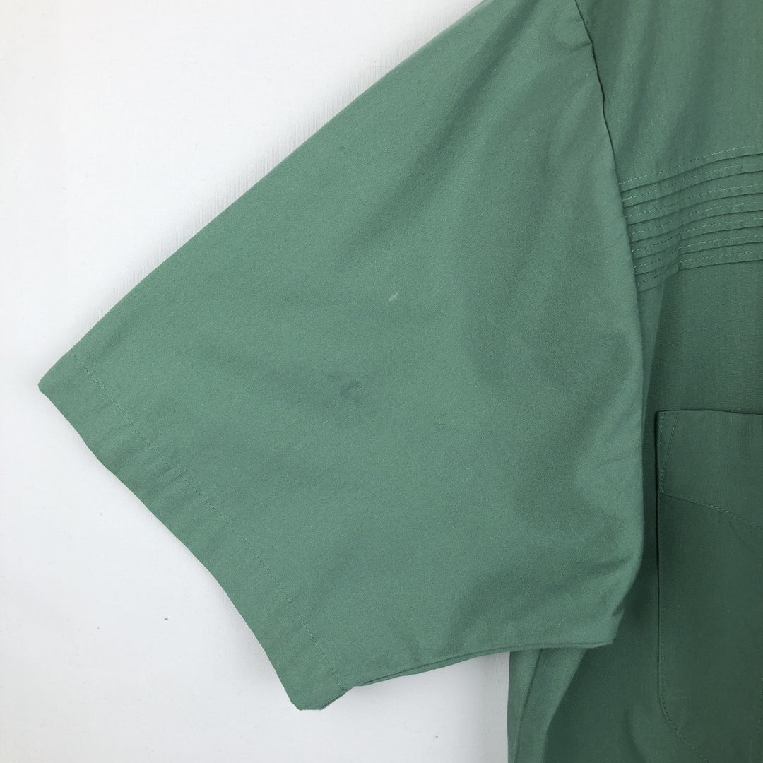 John Blair Collared Short-Sleeve Shirt Jacket, Men's Size XL (approx.) polyester green type Vintage Second Hand