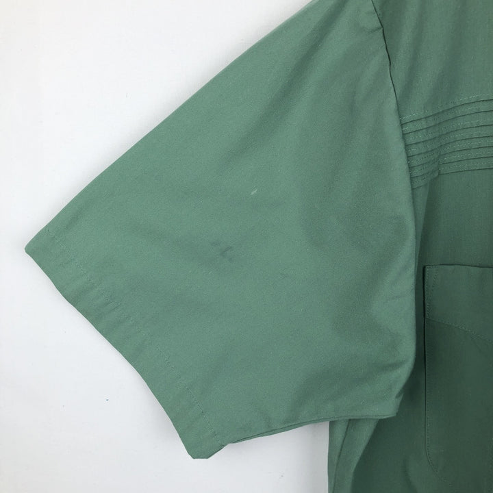 John Blair Collared Short-Sleeve Shirt Jacket, Men's Size XL (approx.) polyester green type Vintage Second Hand