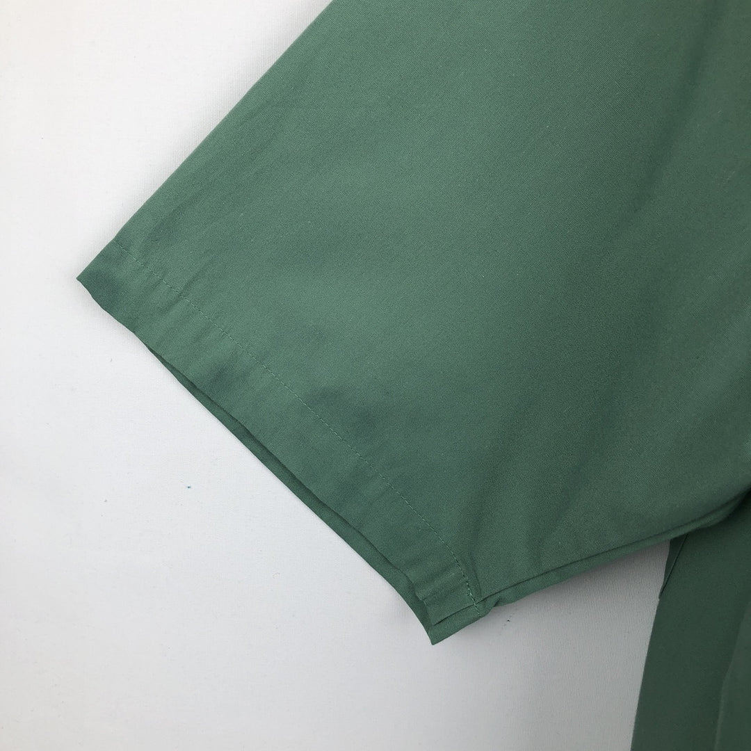 John Blair Collared Short-Sleeve Shirt Jacket, Men's Size XL (approx.) polyester green type Vintage Second Hand