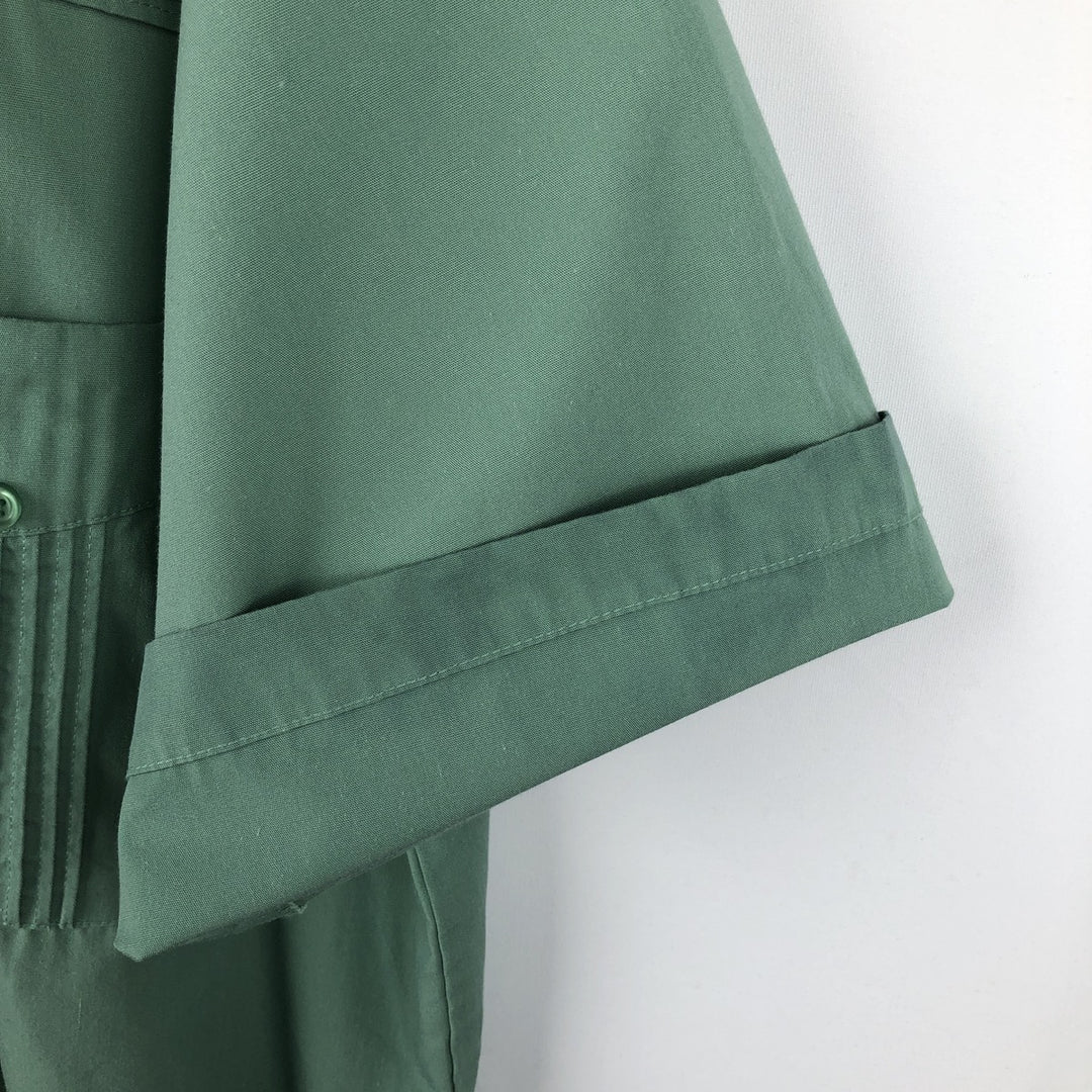 John Blair Collared Short-Sleeve Shirt Jacket, Men's Size XL (approx.) polyester green type Vintage Second Hand