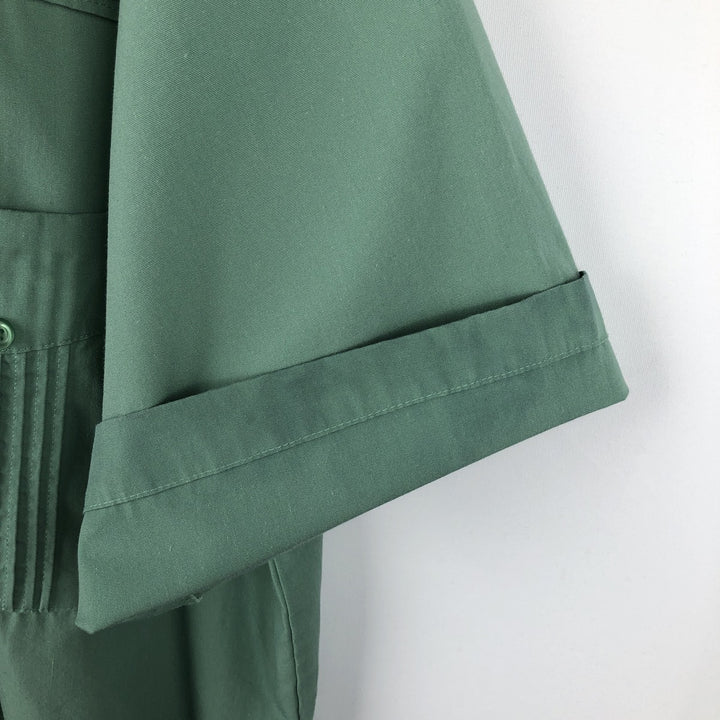 John Blair Collared Short-Sleeve Shirt Jacket, Men's Size XL (approx.) polyester green type Vintage Second Hand
