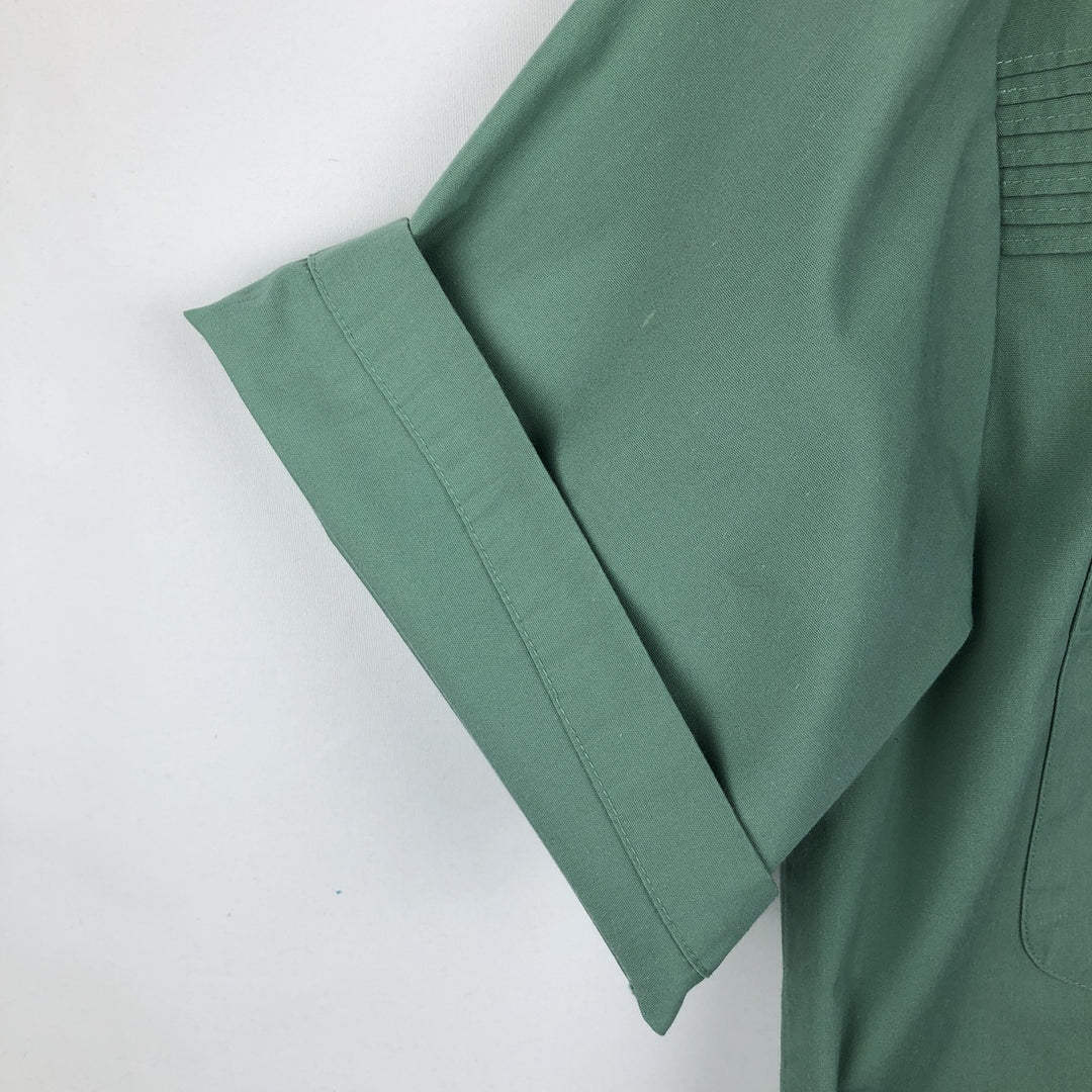 John Blair Collared Short-Sleeve Shirt Jacket, Men's Size XL (approx.) polyester green type Vintage Second Hand