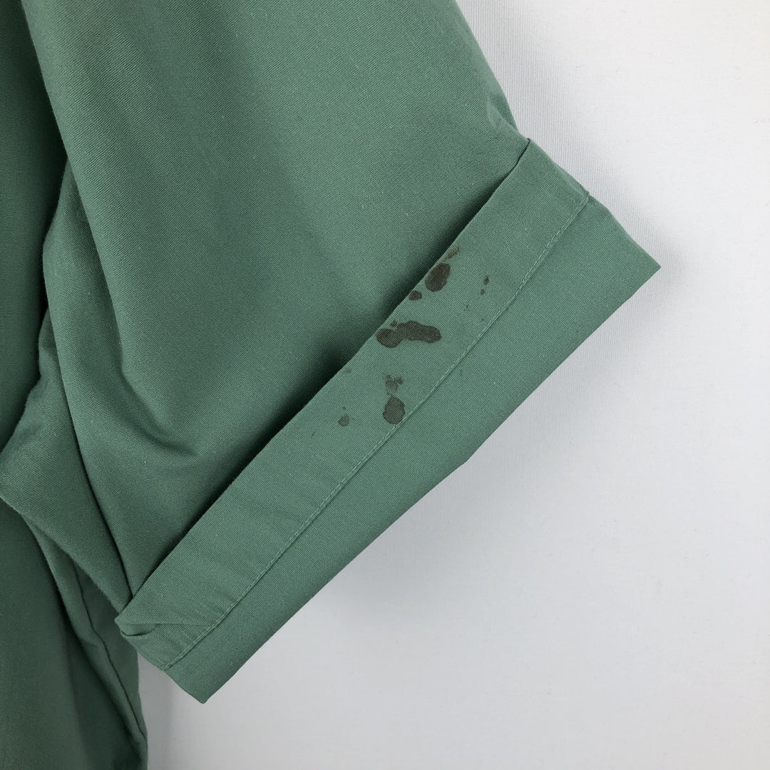 John Blair Collared Short-Sleeve Shirt Jacket, Men's Size XL (approx.) polyester green type Vintage Second Hand