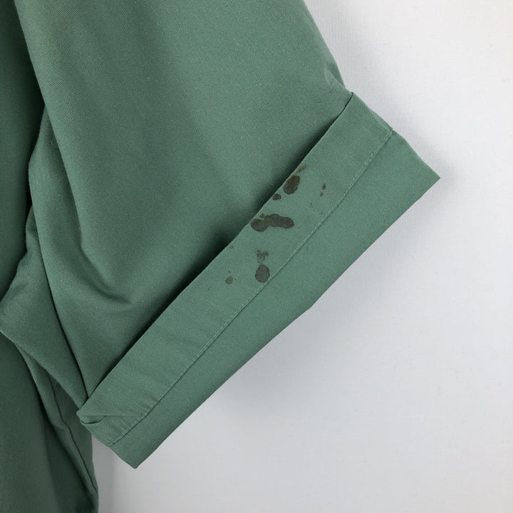 John Blair Collared Short-Sleeve Shirt Jacket, Men's Size XL (approx.) polyester green type Vintage Second Hand