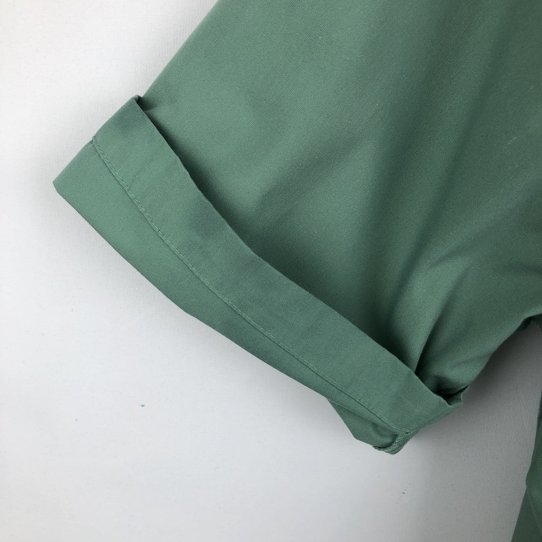 John Blair Collared Short-Sleeve Shirt Jacket, Men's Size XL (approx.) polyester green type Vintage Second Hand