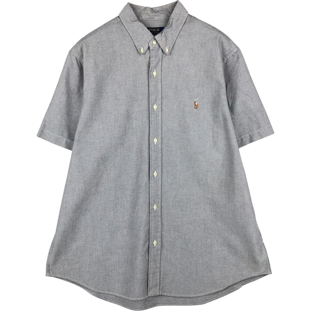 Ralph Lauren POLO RALPH LAUREN CLASSIC FIT Short-Sleeve Button-Down Shirt, Men's Size XL (approx.) cotton gray type Vintage Second Hand