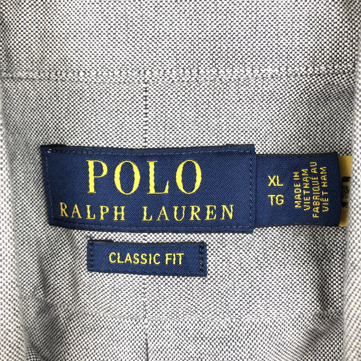 Ralph Lauren POLO RALPH LAUREN CLASSIC FIT Short-Sleeve Button-Down Shirt, Men's Size XL (approx.) cotton gray type Vintage Second Hand