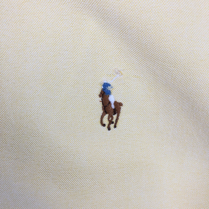 Ralph Lauren BLAKE short sleeve button down shirt, men's size M cotton lemon yellow Vintage Second Hand