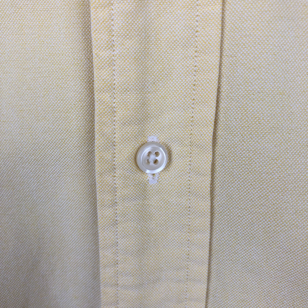 Ralph Lauren BLAKE short sleeve button down shirt, men's size M cotton lemon yellow Vintage Second Hand
