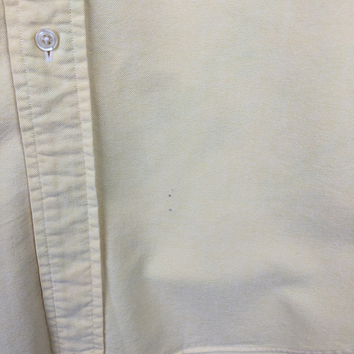 Ralph Lauren BLAKE short sleeve button down shirt, men's size M cotton lemon yellow Vintage Second Hand