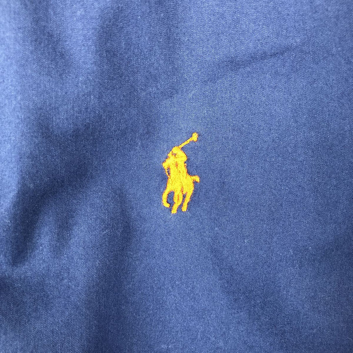Ralph Lauren POLO by Ralph Lauren CUSTOM FIT short sleeve button down shirt, men's size L cotton navy blue type Vintage Second Hand