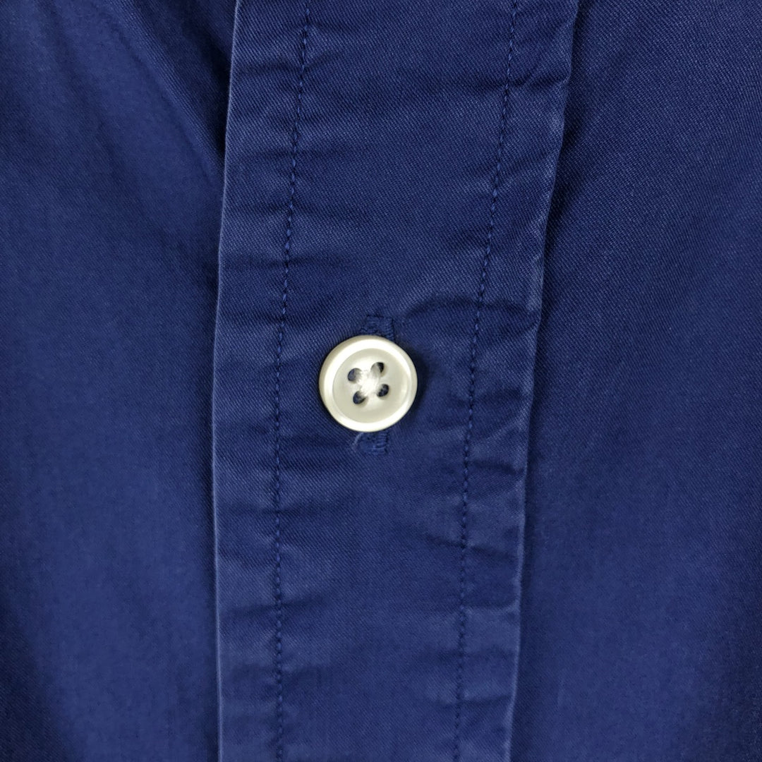 Ralph Lauren POLO by Ralph Lauren CUSTOM FIT short sleeve button down shirt, men's size L cotton navy blue type Vintage Second Hand