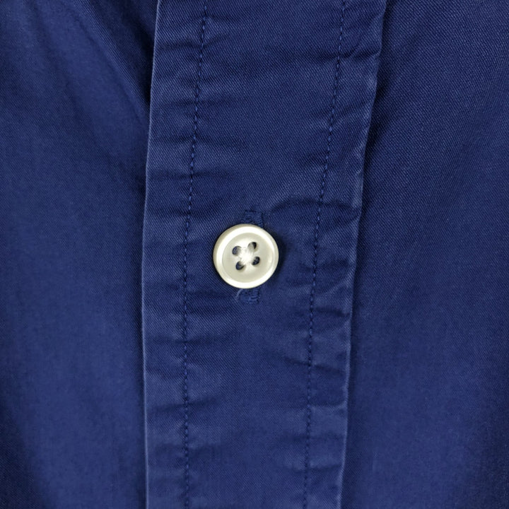 Ralph Lauren POLO by Ralph Lauren CUSTOM FIT short sleeve button down shirt, men's size L cotton navy blue type Vintage Second Hand