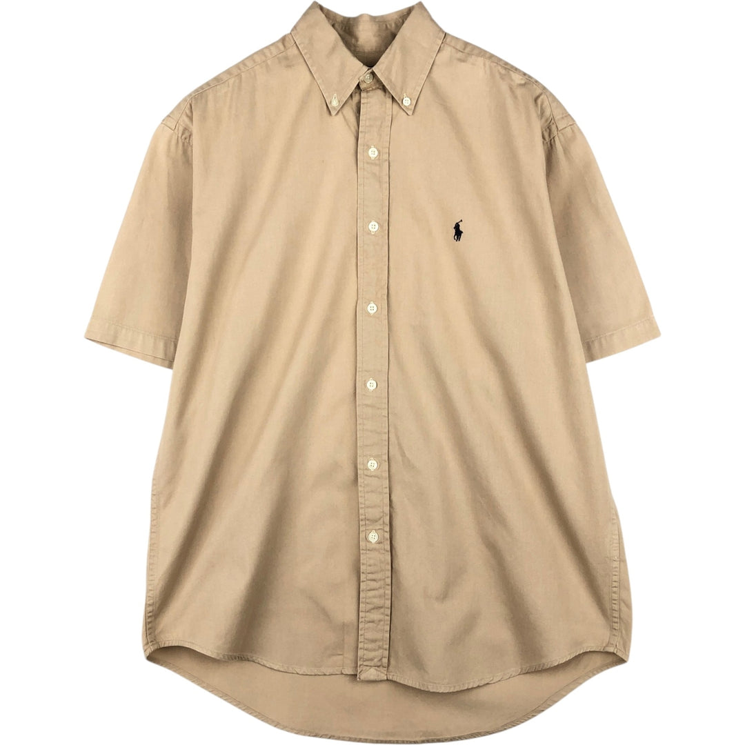 Ralph Lauren BLAKE short sleeve button down shirt, men's size M cotton Beige type Vintage Second Hand