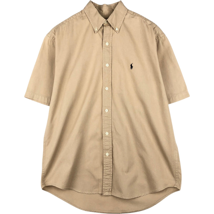 Ralph Lauren BLAKE short sleeve button down shirt, men's size M cotton Beige type Vintage Second Hand