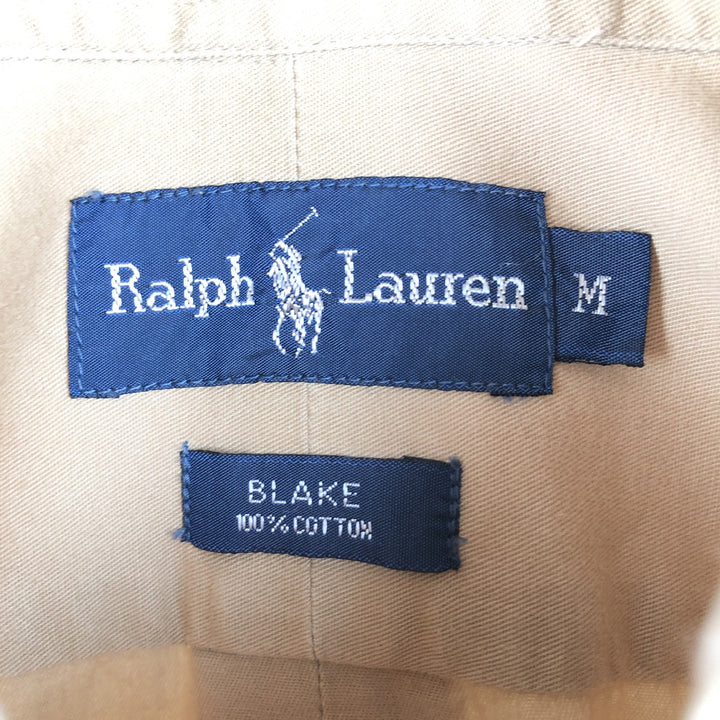 Ralph Lauren BLAKE short sleeve button down shirt, men's size M cotton Beige type Vintage Second Hand