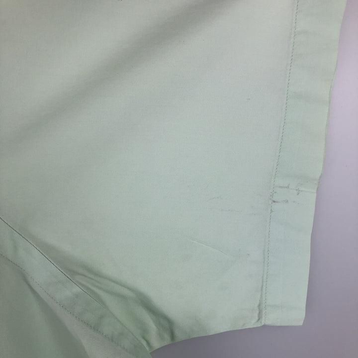 Ralph Lauren CUSTOM FIT short sleeve button down shirt, men's size L cotton Mint green Vintage Second Hand