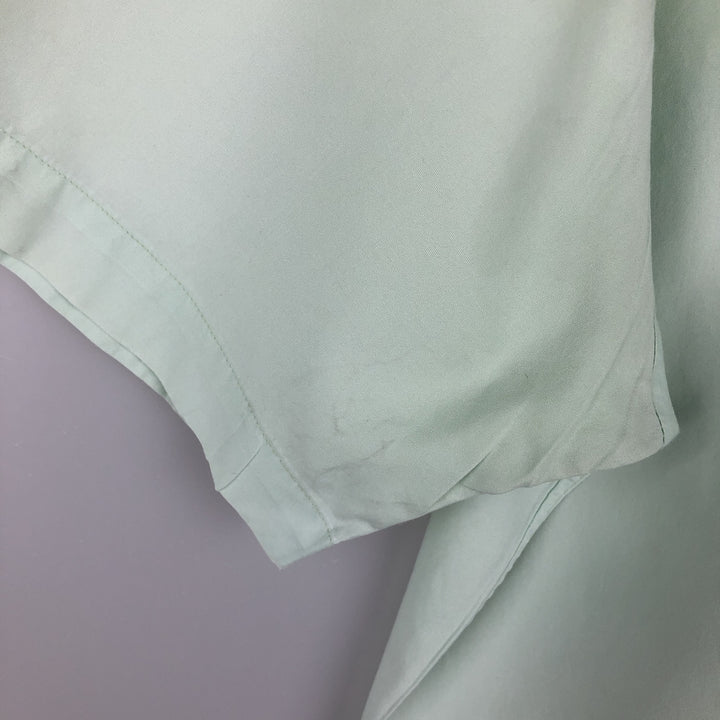 Ralph Lauren CUSTOM FIT short sleeve button down shirt, men's size L cotton Mint green Vintage Second Hand