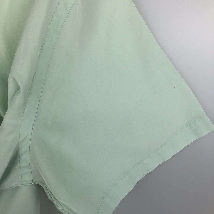 Ralph Lauren CUSTOM FIT short sleeve button down shirt, men's size L cotton Mint green Vintage Second Hand