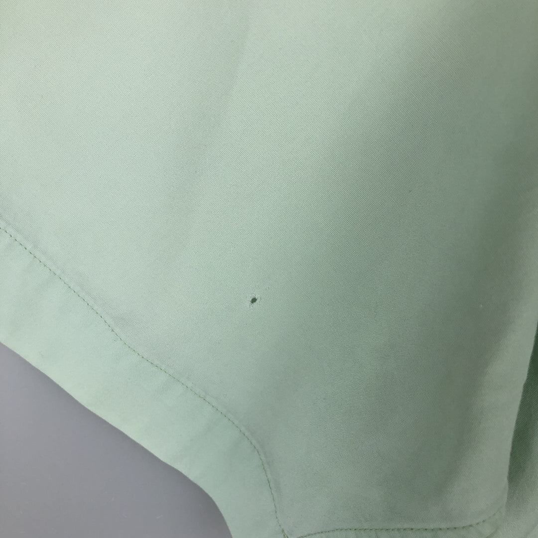 Ralph Lauren CUSTOM FIT short sleeve button down shirt, men's size L cotton Mint green Vintage Second Hand