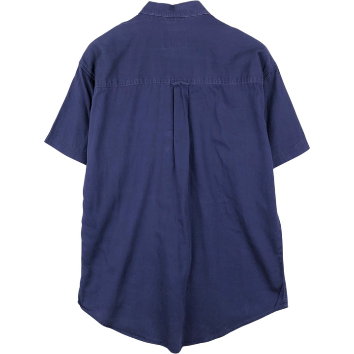 Ralph Lauren CHAPS short-sleeved button-down shirt, men's size L cotton navy blue type Vintage Second Hand
