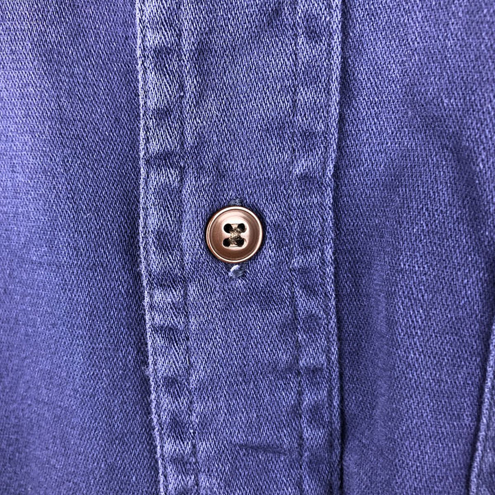 Ralph Lauren CHAPS short-sleeved button-down shirt, men's size L cotton navy blue type Vintage Second Hand