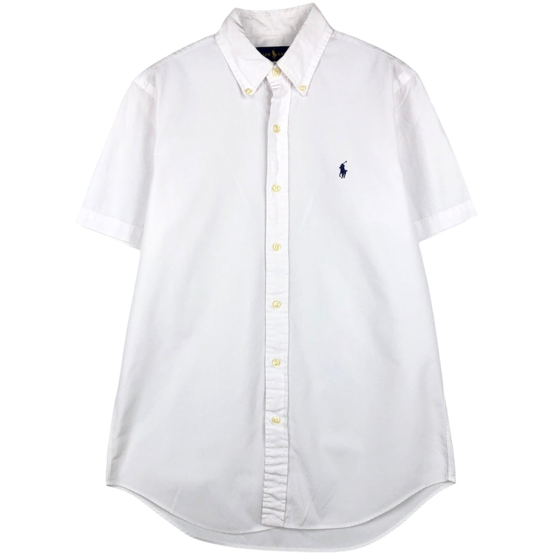 Ralph Lauren short-sleeved button-down shirt, men's size S (approx.) unclear white type Vintage Second Hand
