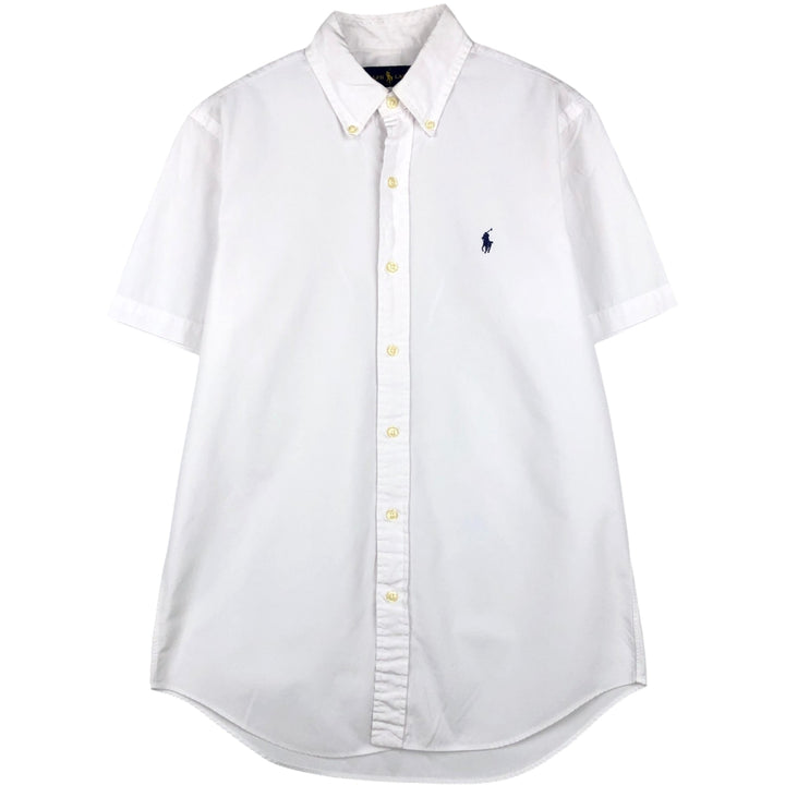 Ralph Lauren short-sleeved button-down shirt, men's size S (approx.) unclear white type Vintage Second Hand