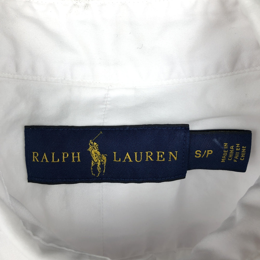 Ralph Lauren short-sleeved button-down shirt, men's size S (approx.) unclear white type Vintage Second Hand