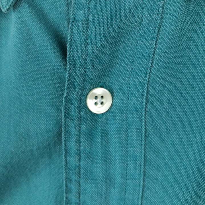 Ralph Lauren CHAPS short sleeve button down shirt for men, equivalent to XL cotton green type Vintage Second Hand