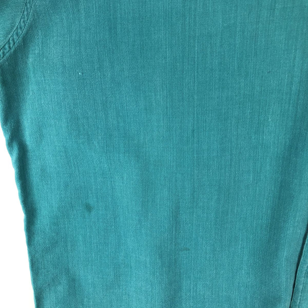 Ralph Lauren CHAPS short sleeve button down shirt for men, equivalent to XL cotton green type Vintage Second Hand