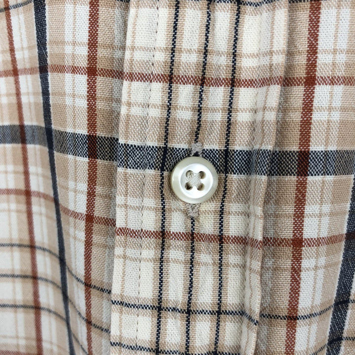 2000'S Ralph Lauren RALPH LAUREN JEANS CO. Short-sleeved button-down check shirt, men's size L (approx.) cotton Beige type Vintage Second Hand