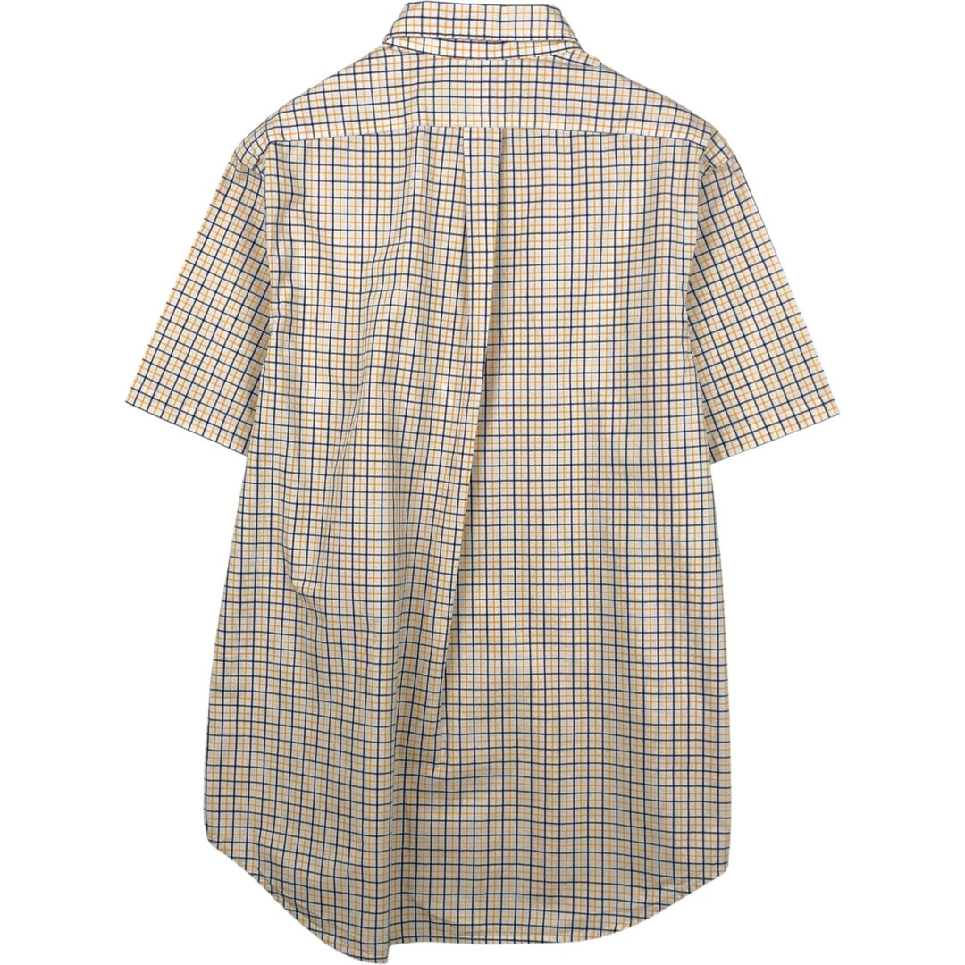 Ralph Lauren short sleeve button down check shirt, men's size L cotton white type Vintage Second Hand