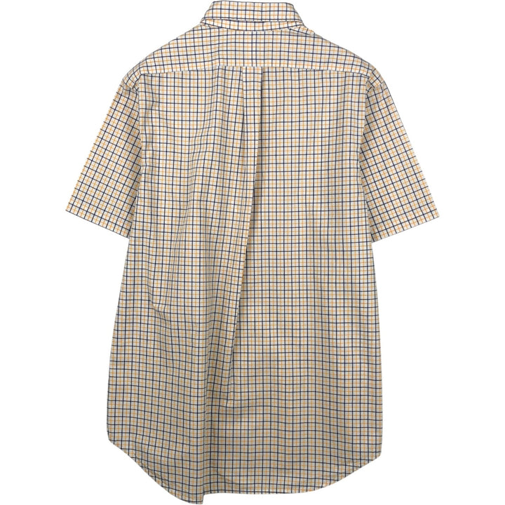 Ralph Lauren short sleeve button down check shirt, men's size L cotton white type Vintage Second Hand