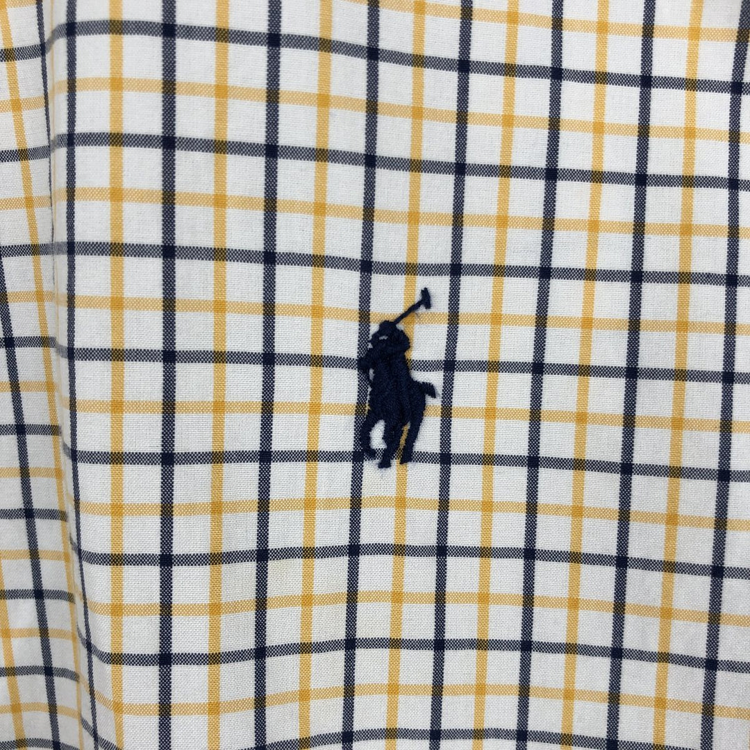 Ralph Lauren short sleeve button down check shirt, men's size L cotton white type Vintage Second Hand