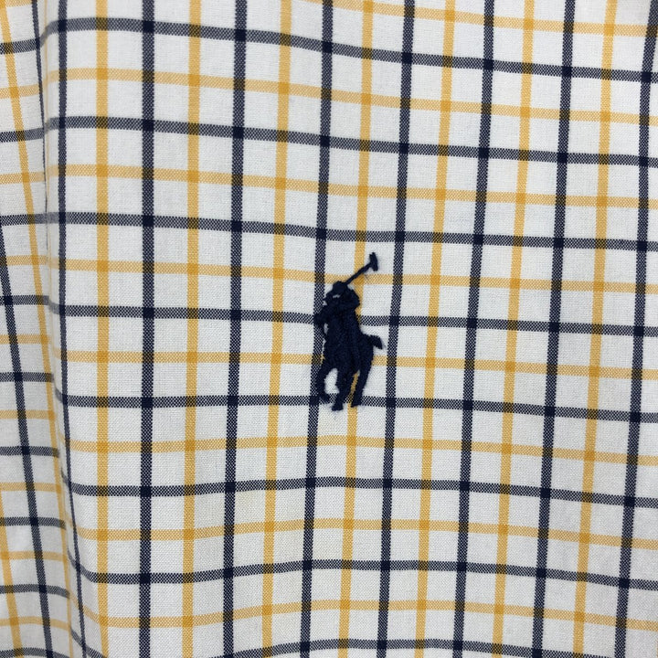 Ralph Lauren short sleeve button down check shirt, men's size L cotton white type Vintage Second Hand