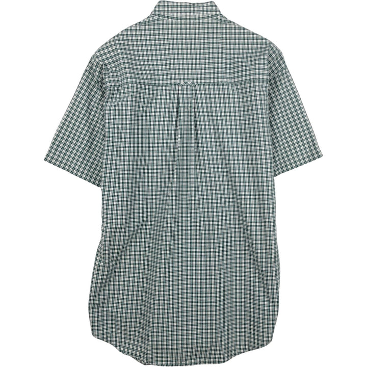Ralph Lauren CHAPS short sleeve button down check shirt men's size M cotton green type Vintage Second Hand