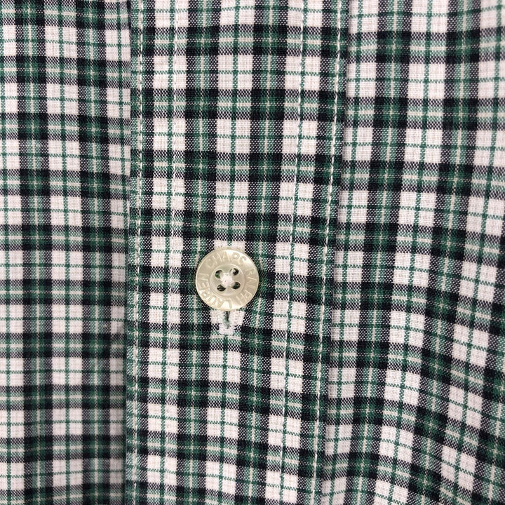 Ralph Lauren CHAPS short sleeve button down check shirt men's size M cotton green type Vintage Second Hand