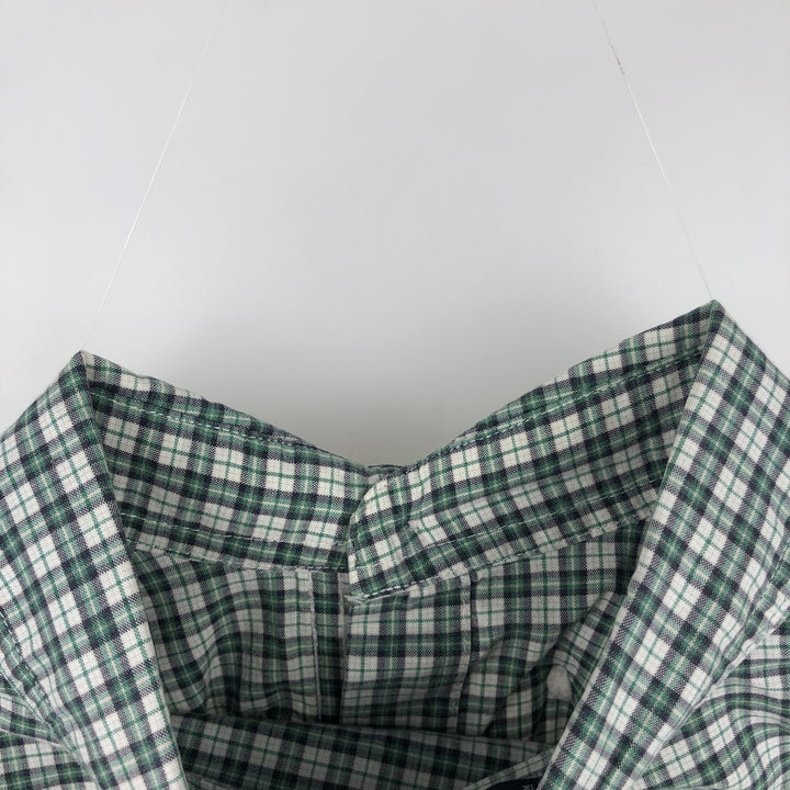 Ralph Lauren CHAPS short sleeve button down check shirt men's size M cotton green type Vintage Second Hand