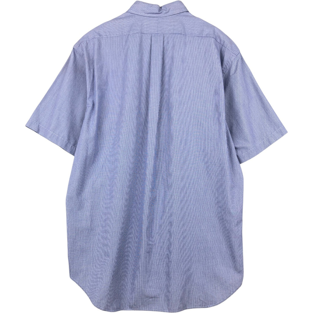 Ralph Lauren GOLF Polo Golf TILDEN Short-Sleeve Button-Down Check Shirt, Men's Size L (approx.) cotton blue type Vintage Second Hand
