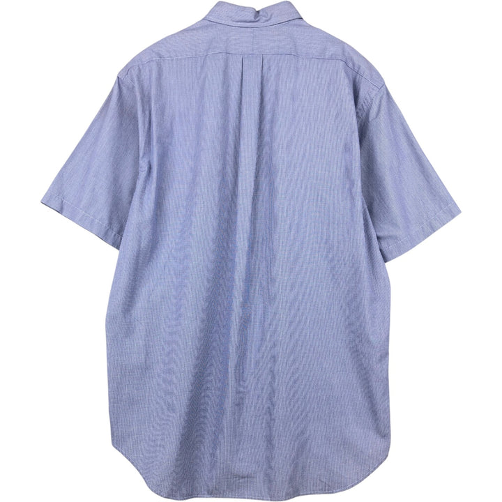 Ralph Lauren GOLF Polo Golf TILDEN Short-Sleeve Button-Down Check Shirt, Men's Size L (approx.) cotton blue type Vintage Second Hand