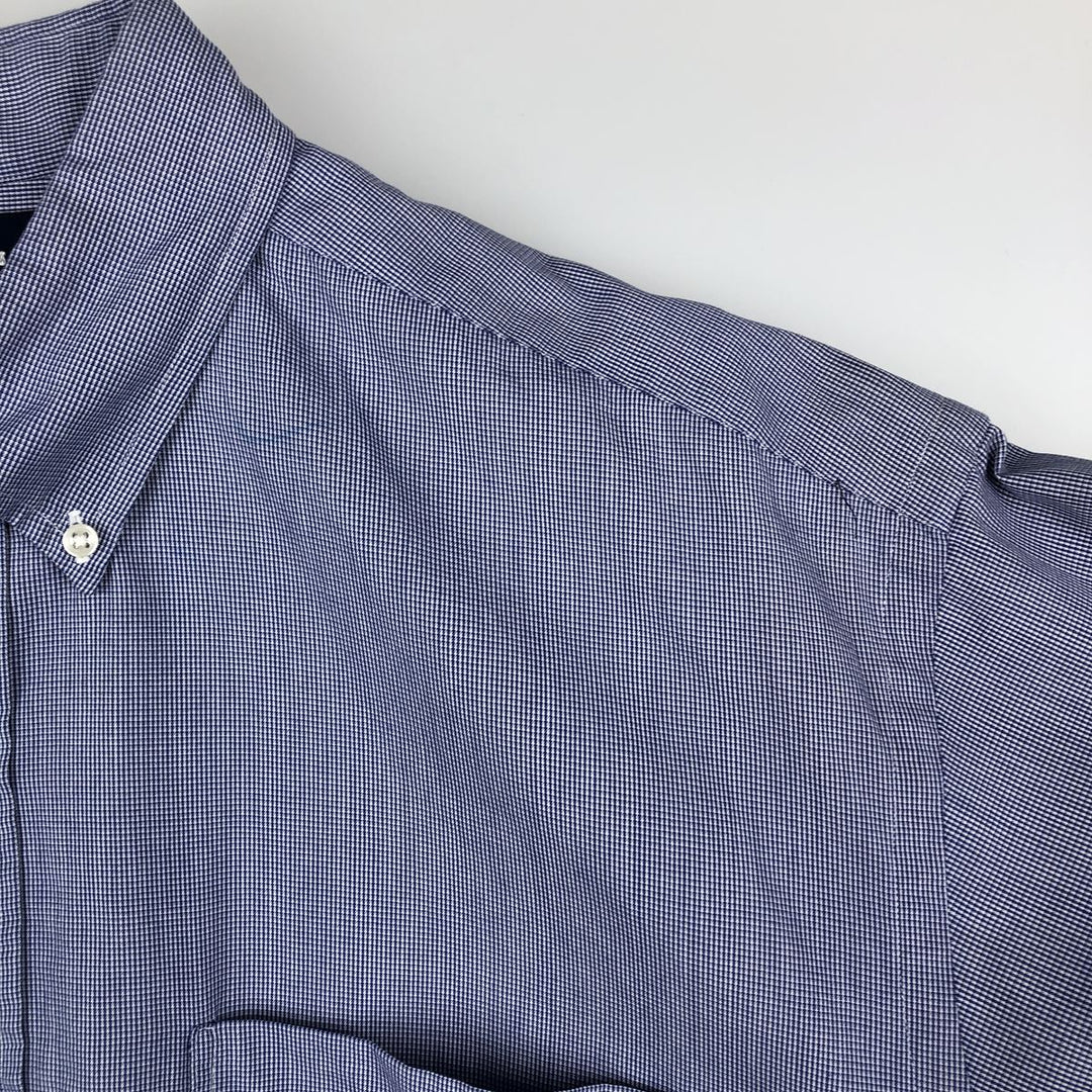 Ralph Lauren GOLF Polo Golf TILDEN Short-Sleeve Button-Down Check Shirt, Men's Size L (approx.) cotton blue type Vintage Second Hand