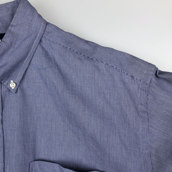 Ralph Lauren GOLF Polo Golf TILDEN Short-Sleeve Button-Down Check Shirt, Men's Size L (approx.) cotton blue type Vintage Second Hand
