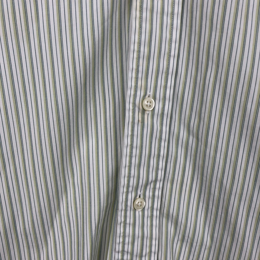 Ralph Lauren BLAIRE Multi-stripe Short-Sleeve Button-Down Striped Shirt, Men's Size XL (approx.) cotton green type yellow green Vintage Second Hand