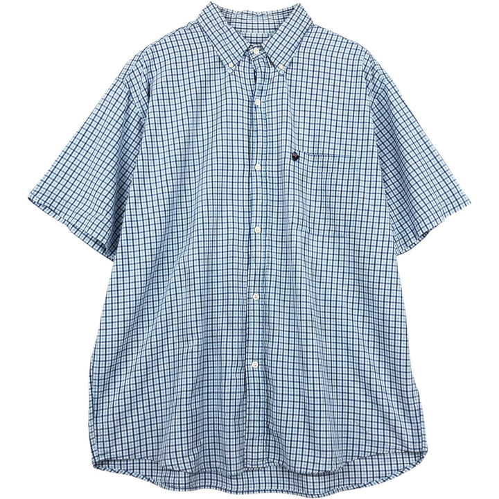 2000'S Ralph Lauren RALPH LAUREN JEANS CO. Short-sleeved button-down check shirt, men's size L (approx.) cotton Blue type light blue Vintage Second Hand