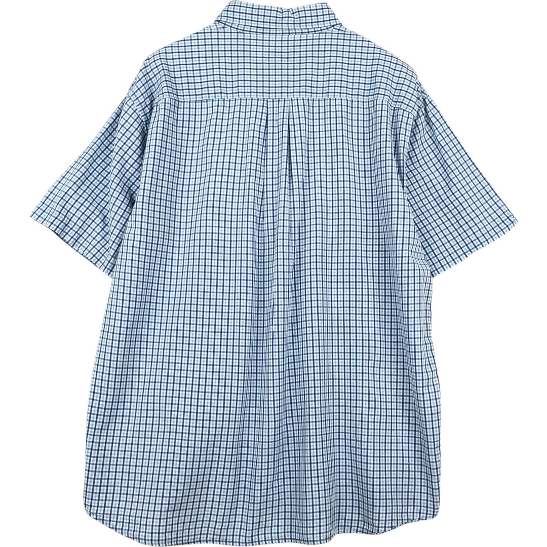 2000'S Ralph Lauren RALPH LAUREN JEANS CO. Short-sleeved button-down check shirt, men's size L (approx.) cotton Blue type light blue Vintage Second Hand