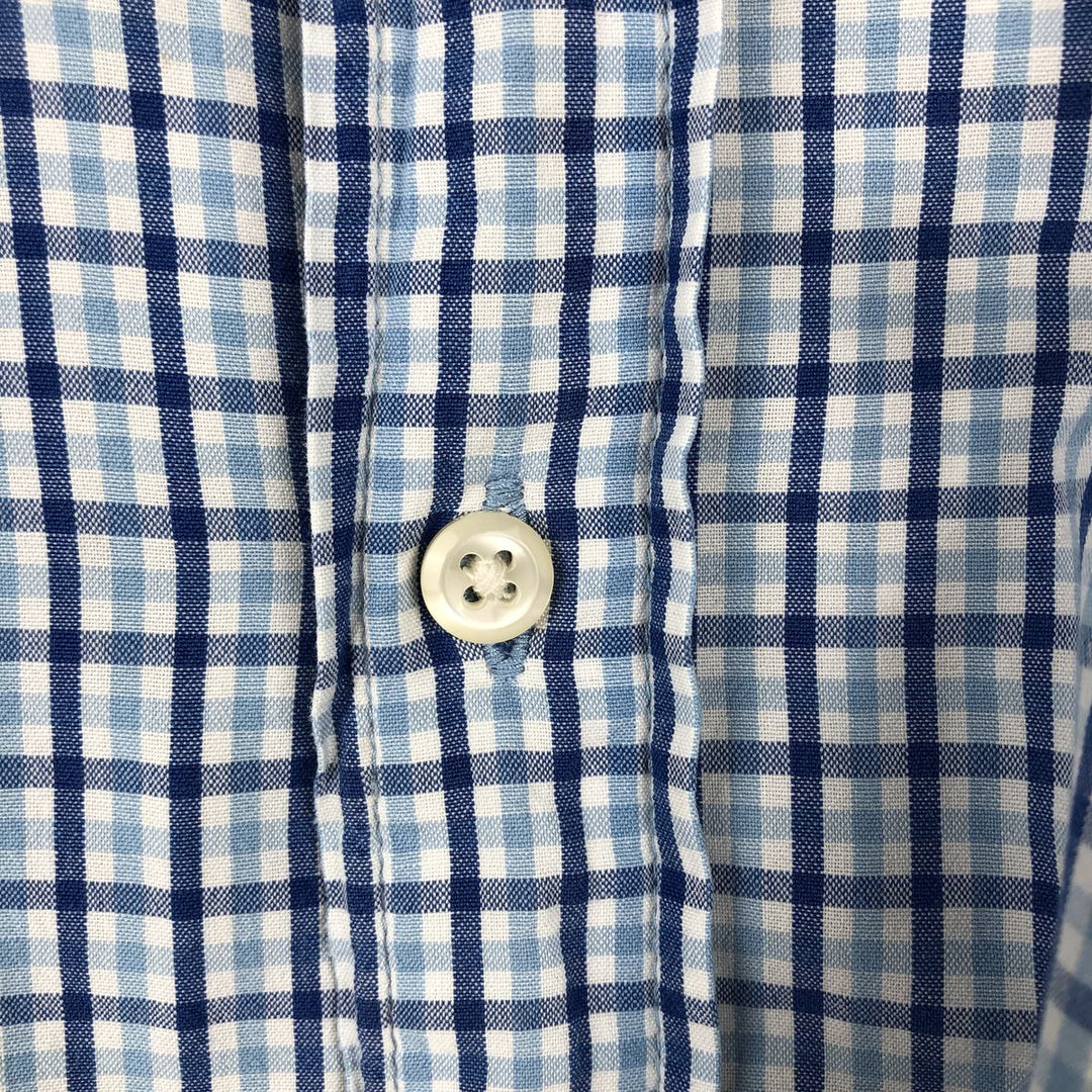 2000'S Ralph Lauren RALPH LAUREN JEANS CO. Short-sleeved button-down check shirt, men's size L (approx.) cotton Blue type light blue Vintage Second Hand