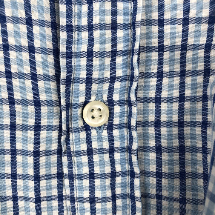2000'S Ralph Lauren RALPH LAUREN JEANS CO. Short-sleeved button-down check shirt, men's size L (approx.) cotton Blue type light blue Vintage Second Hand