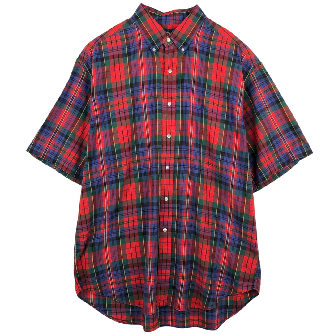 Ralph Lauren BLAKE short sleeve button down check shirt men's XL size cotton red type Vintage Second Hand